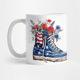 Patriot Shoe with Flowers Mug